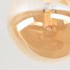 Modern Cluster ceiling light Chehalis with five amber glass shades in staggered heights