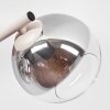 Modern sand-coloured globe wall light Koyoto, 2-piece set with three vertical glass shades
