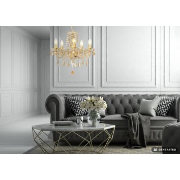 NOWA Marie Chandelier 5-Light E14 Ø48 cm Antique Living Room Ceiling Light