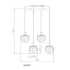 NOWA Toy 4-Light Pendant Lamp 108 cm E27 Modern Dining Room Kitchen Light