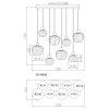 Toy NOWA 8-light cluster pendant light for dining room and living room, modern