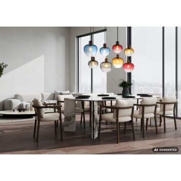 NOWA Toy Modern 8-Light Cluster Pendant Light, 110 cm Hanging Lamp for Dining Room