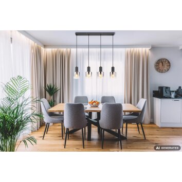 Jack NOWA Modern Linear Dining Table Light, 4-Light Pendant Light, 74 cm
