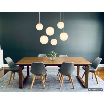 NOWA Kop dining room pendant light hanging light 6-light E27 60 Watt modern 93.5 cm