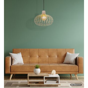 NOWA Mateo dining room pendant light, modern round open cage design, E27, 40 cm