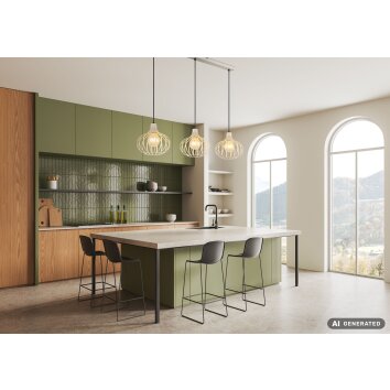 NOWA Mateo 3-light pendant light dining room kitchen modern E27 103 cm