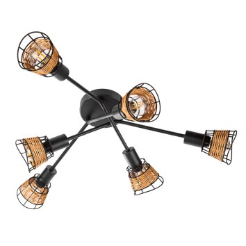 NOWA Esra 6-light ceiling spotlight, E14, modern design for living room and hallway