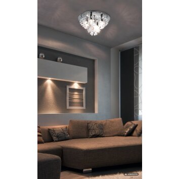 NOWA London Modern Vintage Decorative Round Flush Mount Ceiling Light 5-Light E14 Ø 46 cm