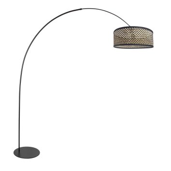 Steinhauer Curve Modern Arc Floor Lamp with Basket-Style Shade, E27