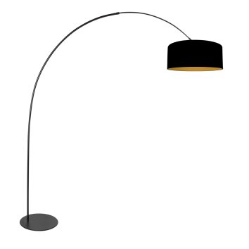 Steinhauer Curve arched floor lamp with switch and E27 for living room