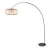 Steinhauer Curve modern arched floor lamp with woven shade, E27 for living room