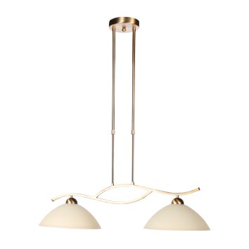 Steinhauer Pendant Light Anthea, wave bar, height-adjustable, 82 cm long, cream glass shades