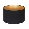 Steinhauer Ornate Table Lamp Lyons with wood pedestal and gold-lined black fabric shade