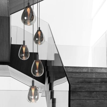 Steinhauer Glimsy modern LED ceiling light, 5-light round ceiling light