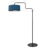 Steinhauer Modern Floor Lamp Bloeba with Angular Arm, Adjustable and Blue Shade