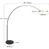 Steinhauer Ringlux LED Modern Arc Floor Lamp with Ring-Shaped Light, 2-Light, Adjustable