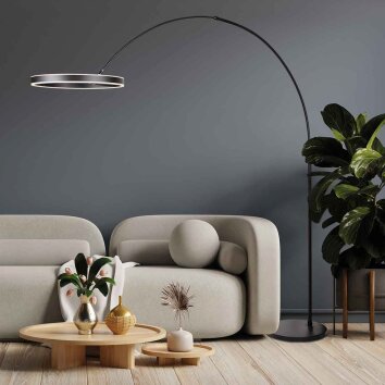 Steinhauer Ringlux LED Arc Floor Lamp 2-Light Adjustable for Living Room Modern