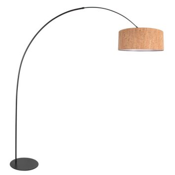 Steinhauer Curve arched floor lamp 210 cm, adjustable, modern, round shade, E27