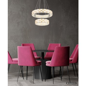 Globo Lidia LED Ring Pendant Light with Remote Control, Adjustable, 120 cm