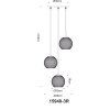 Globo Andre 3-Light Globe Pendant Light for Dining Room, Modern Round Hanging Lamp