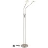 Globo Silvio LED Floor Standing Lamp, dual-head Reading Lamp, 1400 lm, 2700-4000 K