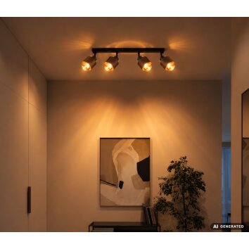 Globo Milley 4-Light Ceiling Spotlight Bar E27 40W, modern ceiling spotlight
