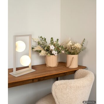 NOWA Nanda 2-light rectangular table lamp for sideboards, G9, modern, with cord switch