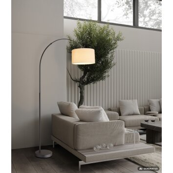 Globo Thea modern arc floor lamp, living room floor lamp with cord switch, E27, 195 cm
