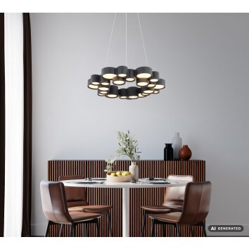 Globo Darla modern LED circular dining room pendant light, 59 cm, 3000 K, 3900 lm, 36 W