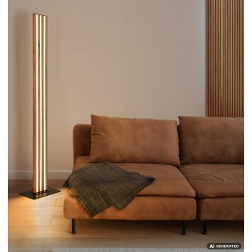 Globo Hayden slatted LED floor lamp, modern upright light column 36W 3600lm 3000K