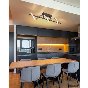Globo Spiro LED Spiral Ceiling Light modern for dining room and kitchen 3000K 2510lm 20W