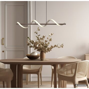 Globo Spiro LED Hängeleuchte Pendelleuchte Wellenform für Esstisch 3000K 2510lm 20W 80 cm 120 cm