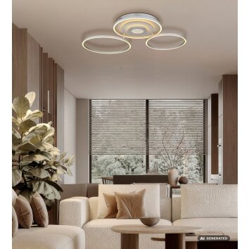 Globo Miles LED 3-Ring Ceiling Light, modern design, 4620 lm, 2700-6500 K, 40 W