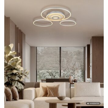 Globo Miles Modern LED Ring Ceiling Light with Remote Control for Living Room