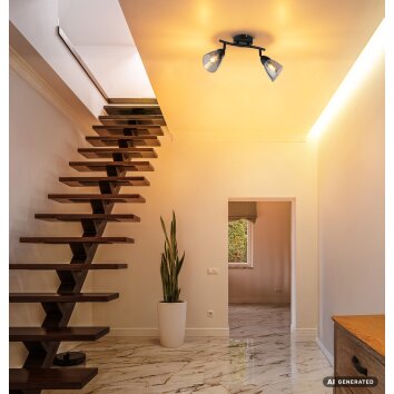 Globo Paula 2-Light Ceiling Spotlight E14 Modern with Adjustable Heads