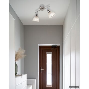 NOWA Daytona Curved 2-Light Ceiling Spotlight for hallway and kitchen, modern