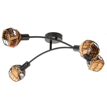 NOWA Java 4-light adjustable ceiling spotlight, modern curved design, E14