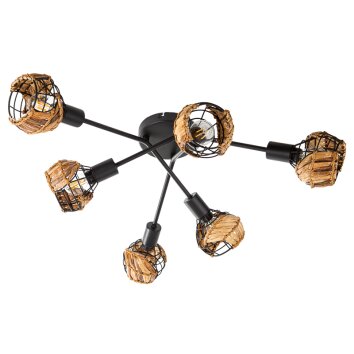 NOWA Java modern 6-light ceiling light with basket shades for dining room and hallway