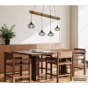 Globo Caldwell Industrial 4-Light Bar Pendant Light for Dining Room & Kitchen
