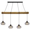 Globo Caldwell Industrial 4-Light Bar Pendant Light for Dining Room & Kitchen