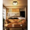 Globo Rowena industrial round cage 3-light E27 ceiling light Ø 50 cm for dining room