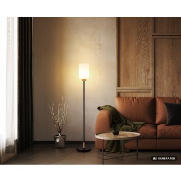 Globo Rowena modern slim floor lamp, standing lamp with cord switch, E27, 150 cm