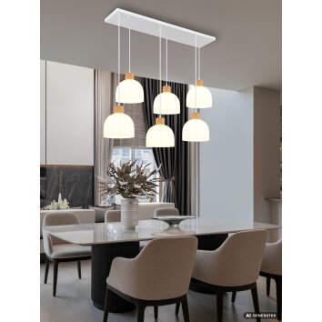 Globo Swanson 6-light pendant light 105 cm modern E27 for dining room and kitchen
