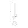 Globo Daren Three-Light Cluster Pendant Light for Dining Room, Kitchen and Hallway