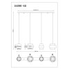 Globo Daren modern 4-light dining room pendant light for kitchen, E27, 108.7 cm