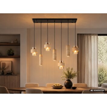 Globo Daren modern oblong cluster pendant light for dining table, 4-light, 64.5 cm
