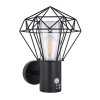 Globo Horace outdoor wall light, exterior wall lamp, geometric wire cage