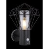 Globo Horace outdoor wall light, exterior wall lamp, geometric wire cage