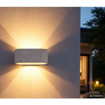 Globo Ferguson outdoor wall light, modern angular wall lamp for garage, 8W