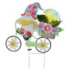 Globo SOZWE LED decorative solar garden stake light dwarf on bicycle with switch
